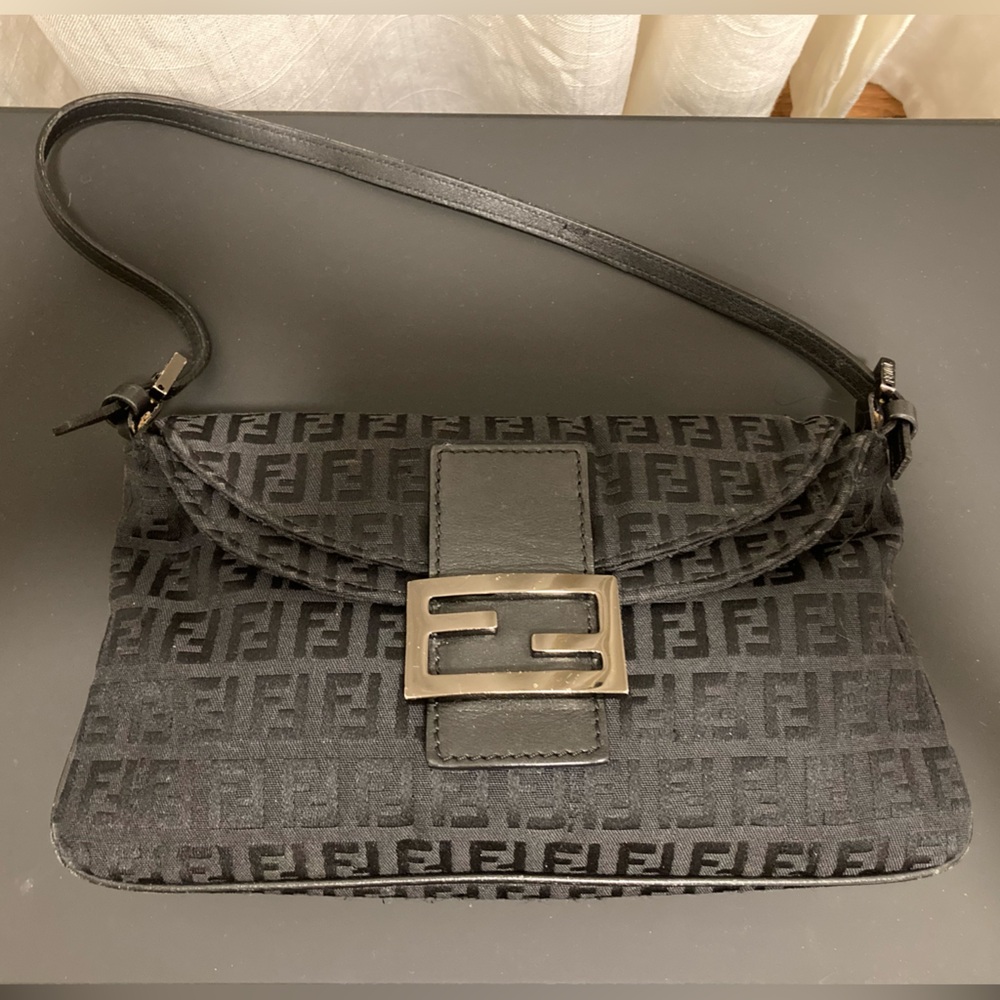 Fendi Zucchino Double Flap Baguette Pre-Owned